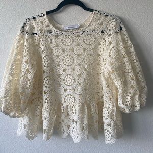 Cream Crochet Top